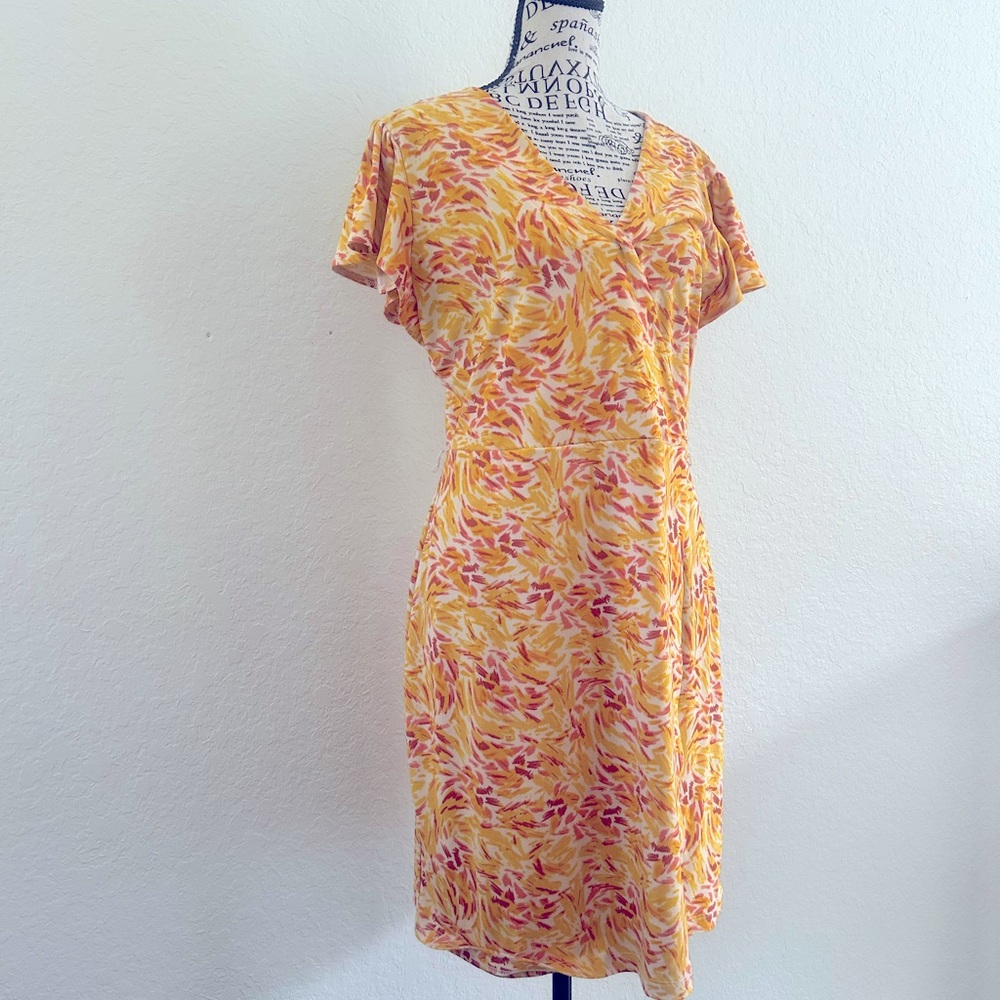 None West Yellow and Orange Women's Dress size M